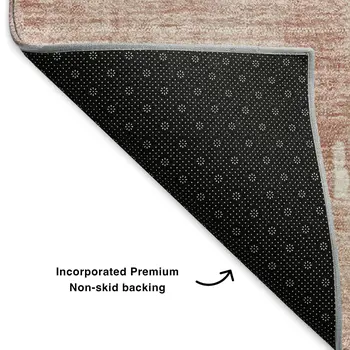 5' X 8' Blush And Ivory Abstract Washable Area Rug With UV Protection