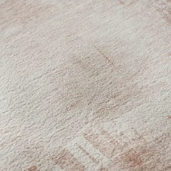 8' X 10' Blush And Ivory Abstract Washable Area Rug With UV Protection