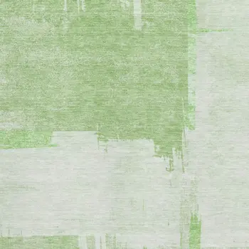 10' X 14' Green And Ivory Abstract Washable Area Rug With UV Protection