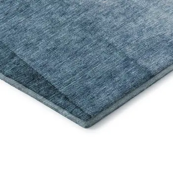 5' X 8' Blue And Ivory Ombre Washable Area Rug With UV Protection