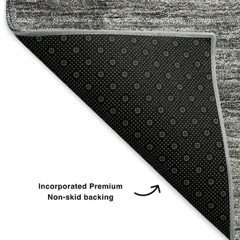 5' X 8' Gray And Ivory Ombre Washable Area Rug With UV Protection
