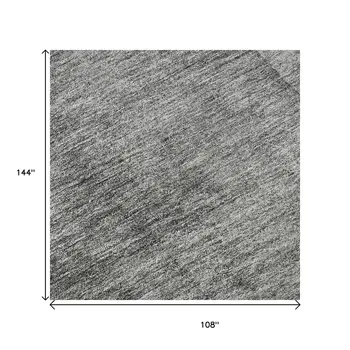 9' X 12' Gray And Ivory Ombre Washable Area Rug With UV Protection