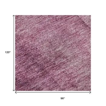 8' X 10' Merlot And Ivory Ombre Washable Area Rug With UV Protection