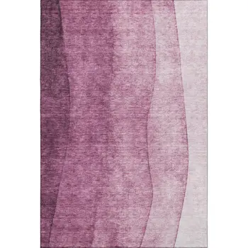 9' X 12' Merlot And Ivory Ombre Washable Area Rug With UV Protection
