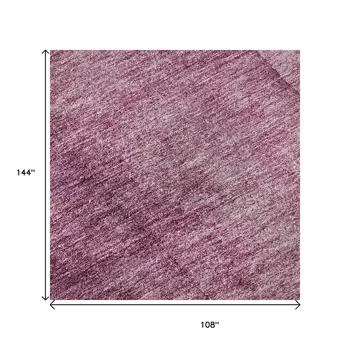 9' X 12' Merlot And Ivory Ombre Washable Area Rug With UV Protection