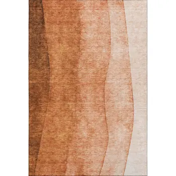 3' X 5' Chili Red And Ivory Ombre Washable Area Rug With UV Protection