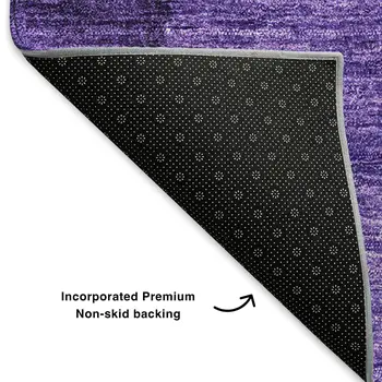 5' X 8' Purple And Ivory Ombre Washable Area Rug With UV Protection