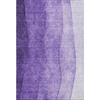 10' X 14' Purple And Ivory Ombre Washable Area Rug With UV Protection