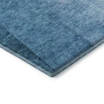 5' X 8' Teal And Ivory Ombre Washable Area Rug With UV Protection