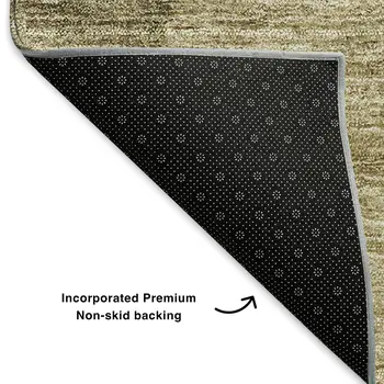8' Taupe And Beige Ombre Washable Round Rug With UV Protection