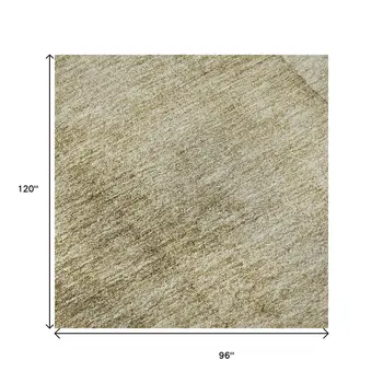 8' X 10' Taupe And Beige Ombre Washable Area Rug With UV Protection