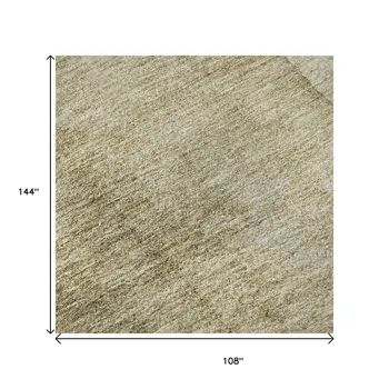 9' X 12' Taupe And Beige Ombre Washable Area Rug With UV Protection