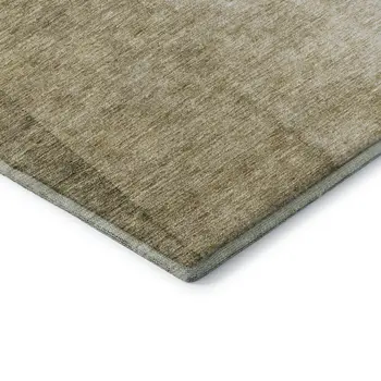 10' X 14' Taupe And Beige Ombre Washable Area Rug With UV Protection