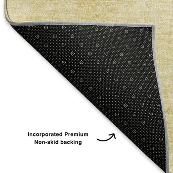 5' X 8' Gold And Ivory Nautical Washable Area Rug With UV Protection