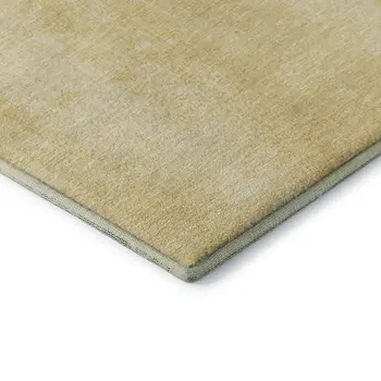 10' X 14' Gold And Ivory Nautical Washable Area Rug With UV Protection