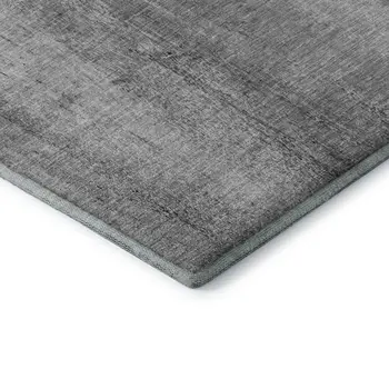 3' X 5' Gray And Ivory Nautical Washable Area Rug With UV Protection