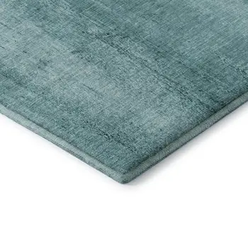 9' X 12' Teal And Ivory Nautical Washable Area Rug With UV Protection