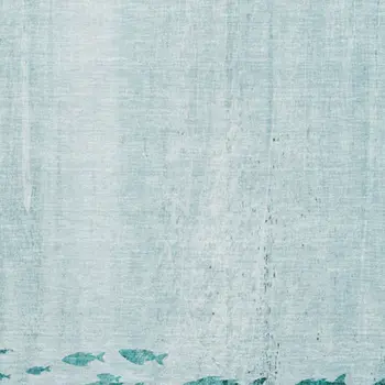 9' X 12' Teal And Ivory Nautical Washable Area Rug With UV Protection