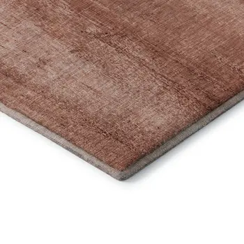 3' X 5' Terra Cotta And Ivory Nautical Washable Area Rug With UV Protection
