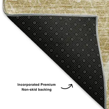 8' X 10' Beige And Ivory Abstract Washable Area Rug With UV Protection