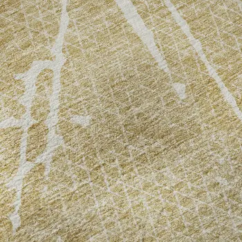 8' X 10' Beige And Ivory Abstract Washable Area Rug With UV Protection