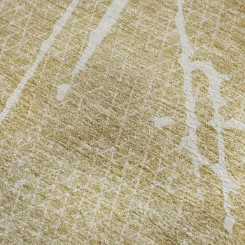 10' X 14' Beige And Ivory Abstract Washable Area Rug With UV Protection