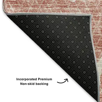 10' X 14' Blush And Ivory Abstract Washable Area Rug With UV Protection