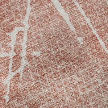 10' X 14' Blush And Ivory Abstract Washable Area Rug With UV Protection