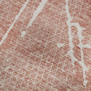 10' X 14' Blush And Ivory Abstract Washable Area Rug With UV Protection
