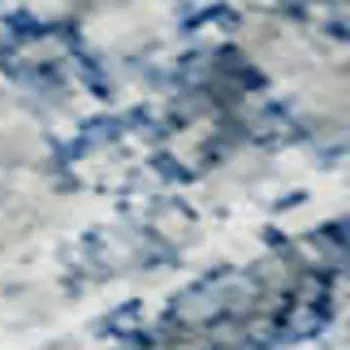 5' X 8' Blue And Ivory Abstract Washable Area Rug With UV Protection
