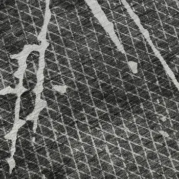 3' X 5' Charcoal And Ivory Abstract Washable Area Rug With UV Protection