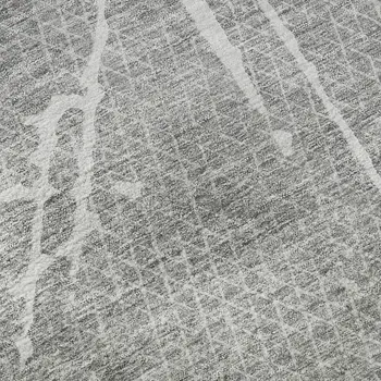 8' X 10' Gray And Ivory Abstract Washable Area Rug With UV Protection