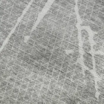 8' X 10' Gray And Ivory Abstract Washable Area Rug With UV Protection