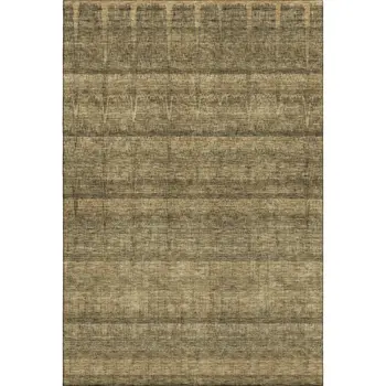 3' X 5' Brown And Beige Striped Washable Area Rug With UV Protection