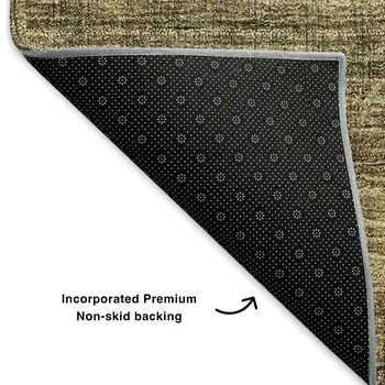 3' X 5' Brown And Beige Striped Washable Area Rug With UV Protection