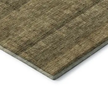 3' X 5' Brown And Beige Striped Washable Area Rug With UV Protection