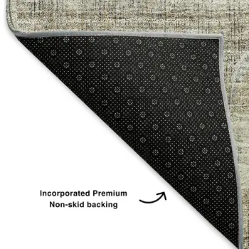 8' Taupe Gray And Beige Striped Washable Round Rug With UV Protection