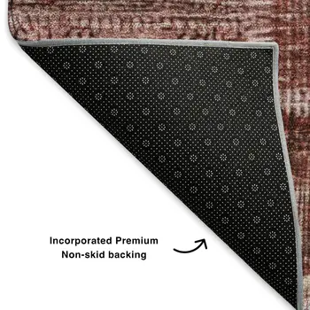 3' X 5' Burgundy And Ivory Patchwork Washable Area Rug With UV Protection
