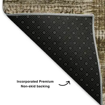 8' X 10' Brown And Ivory Patchwork Washable Area Rug With UV Protection