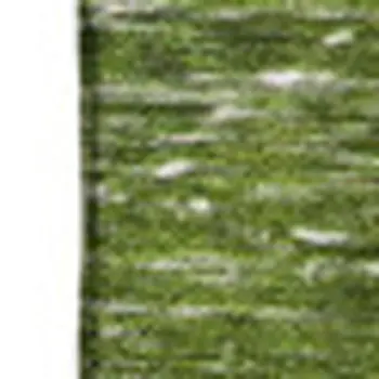 5' X 8' Olive Green And Ivory Patchwork Washable Area Rug With UV Protection