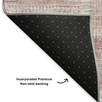8' X 10' Pink And Ivory Patchwork Washable Area Rug With UV Protection