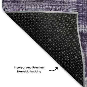 3' X 5' Purple And Ivory Patchwork Washable Area Rug With UV Protection