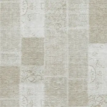8' X 10' Taupe And Ivory Patchwork Washable Area Rug With UV Protection