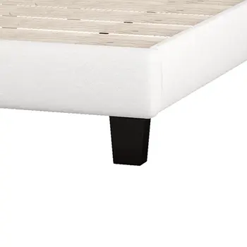 Black Beige White and Antiqued White Wood And Tufted Fabric King Bed Frame