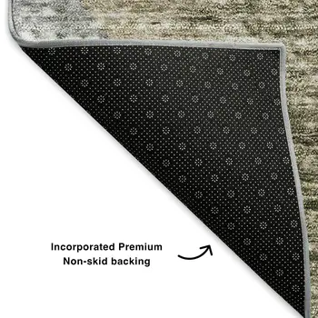 3' X 5' Brown Ivory And Gray Geometric Washable Area Rug With UV Protection