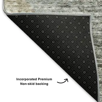 5' X 8' Taupe Ivory And Gray Geometric Washable Area Rug With UV Protection