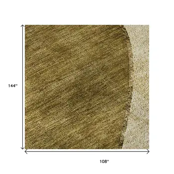 9' X 12' Brown And Beige Abstract Washable Area Rug With UV Protection