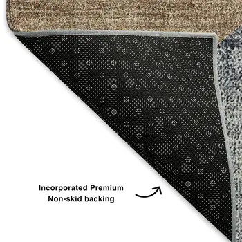 5' X 8' Gray Brown And Ivory Abstract Washable Area Rug With UV Protection