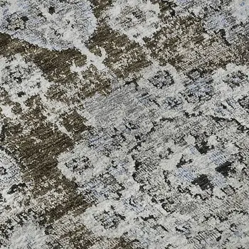 5' X 8' Chocolate And Ivory Floral Washable Area Rug With UV Protection