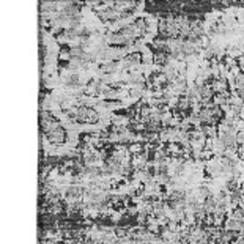 9' X 12' Gray And Ivory Floral Washable Area Rug With UV Protection